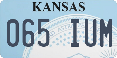 KS license plate 065IUM