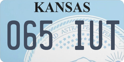KS license plate 065IUT