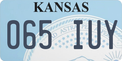 KS license plate 065IUY
