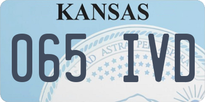 KS license plate 065IVD