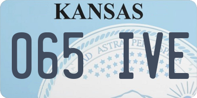 KS license plate 065IVE
