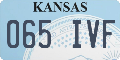 KS license plate 065IVF
