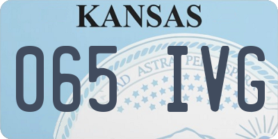 KS license plate 065IVG