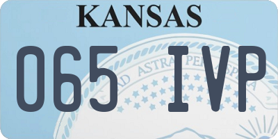 KS license plate 065IVP