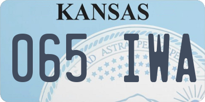 KS license plate 065IWA