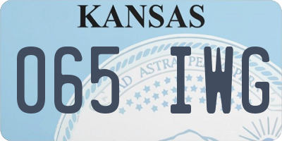 KS license plate 065IWG