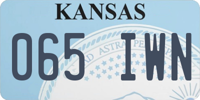 KS license plate 065IWN