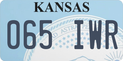 KS license plate 065IWR