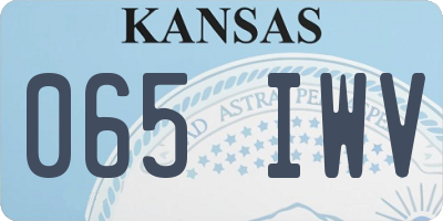 KS license plate 065IWV