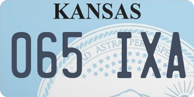 KS license plate 065IXA