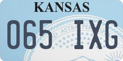 KS license plate 065IXG
