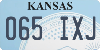 KS license plate 065IXJ