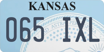 KS license plate 065IXL