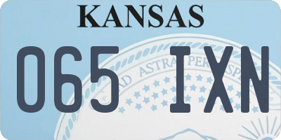 KS license plate 065IXN