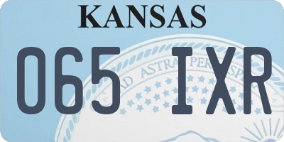 KS license plate 065IXR