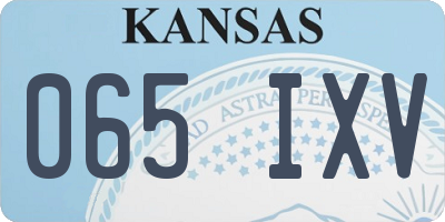 KS license plate 065IXV