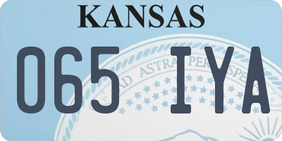 KS license plate 065IYA