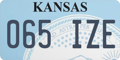 KS license plate 065IZE