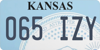 KS license plate 065IZY