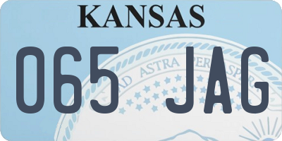 KS license plate 065JAG