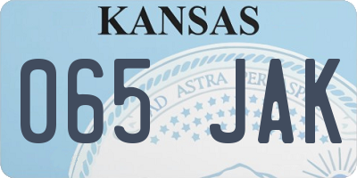 KS license plate 065JAK