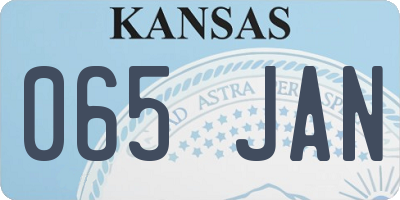 KS license plate 065JAN