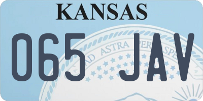 KS license plate 065JAV