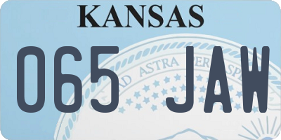 KS license plate 065JAW