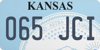 KS license plate 065JCI