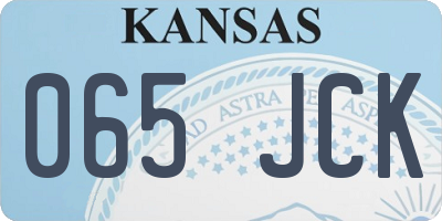 KS license plate 065JCK