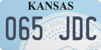 KS license plate 065JDC