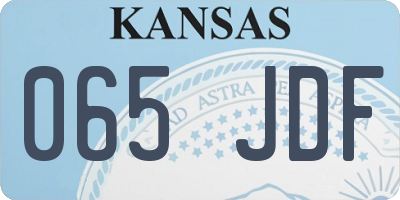 KS license plate 065JDF