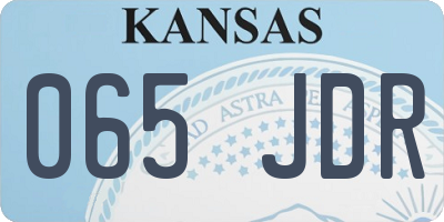 KS license plate 065JDR