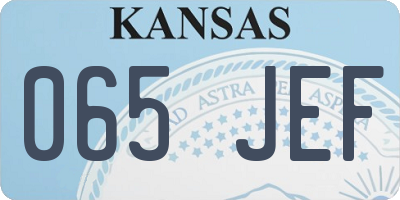 KS license plate 065JEF