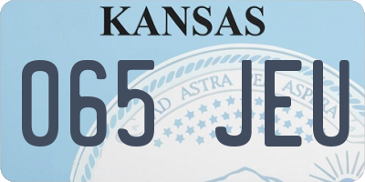 KS license plate 065JEU