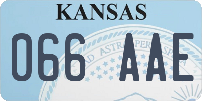 KS license plate 066AAE