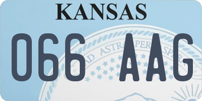 KS license plate 066AAG