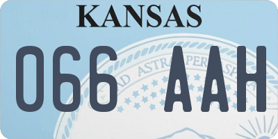 KS license plate 066AAH