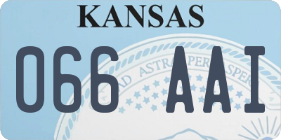 KS license plate 066AAI