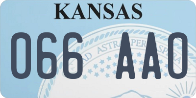 KS license plate 066AAO