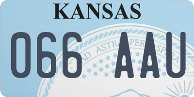 KS license plate 066AAU