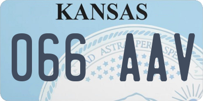 KS license plate 066AAV