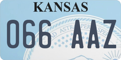 KS license plate 066AAZ