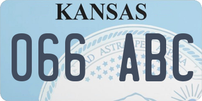 KS license plate 066ABC