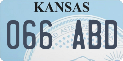 KS license plate 066ABD