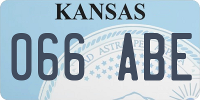 KS license plate 066ABE