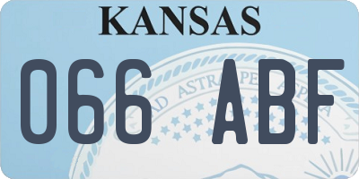 KS license plate 066ABF