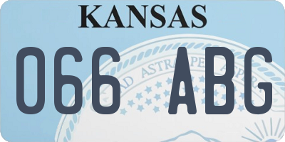 KS license plate 066ABG