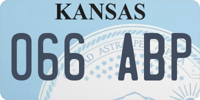 KS license plate 066ABP