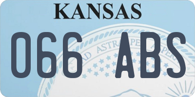 KS license plate 066ABS
